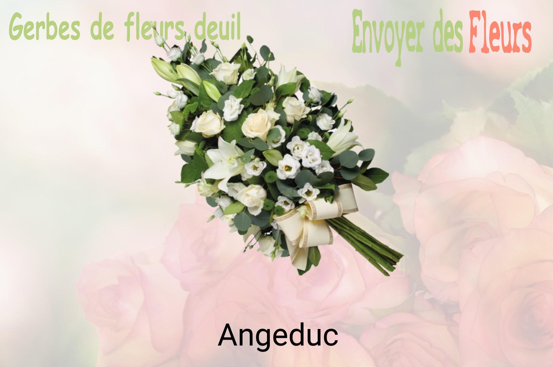Gerbe de fleurs de deuil livrée à Angeduc